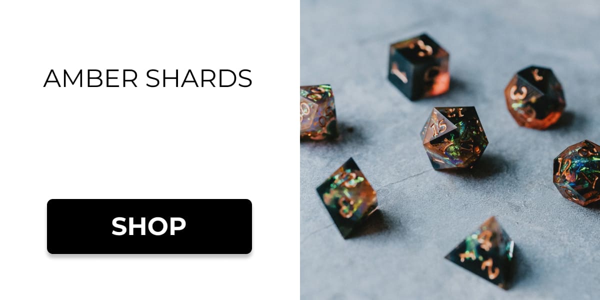 amber shards dice set